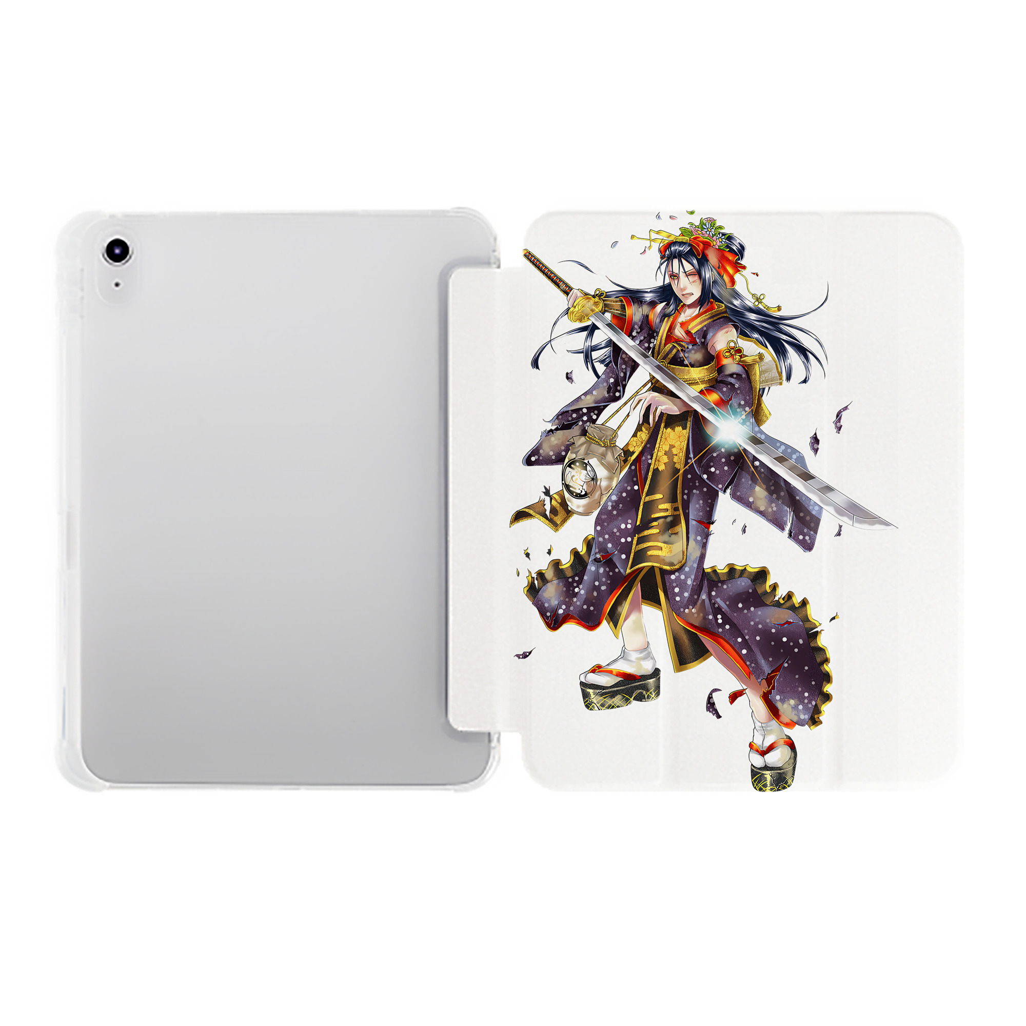 （画像用） 刀剣乱舞 Touken Ranbu IPad ケース ペン収納付き 三つ折りスタンド PUレザー×シリコン 対応機種9.5/10.5/10.9インチ